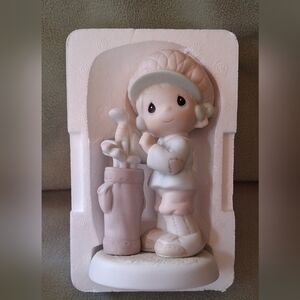 Precious Moments Pink and White Ceramic Figurine